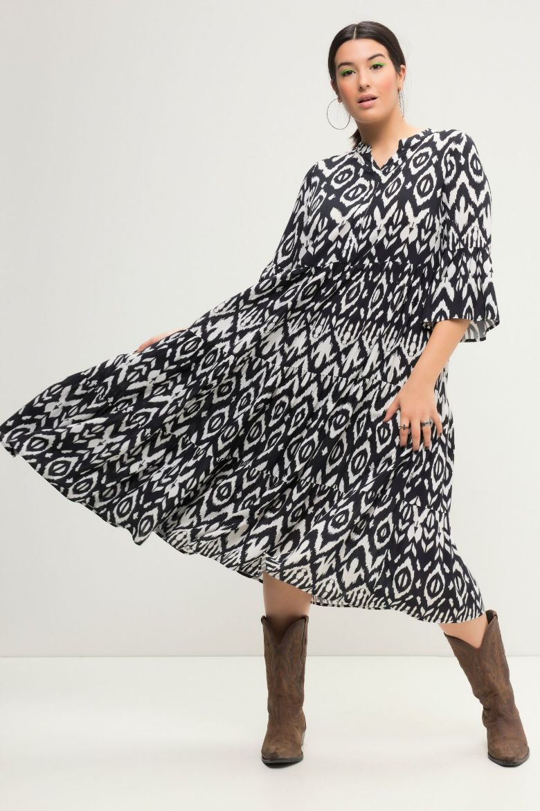 Plus size veliki brojevi Haljina Maxi 3/4 rukavi A kroja za punije