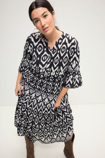 Plus size veliki brojevi Haljina Maxi 3/4 rukavi A kroja za punije