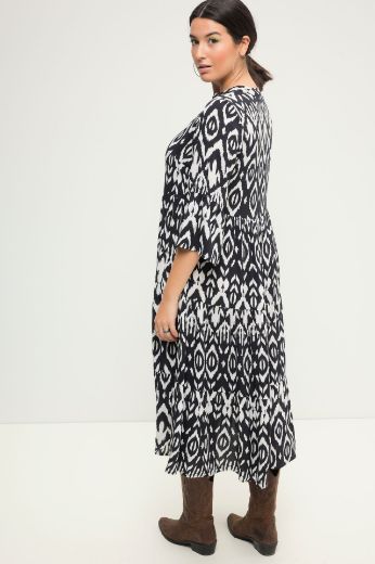 Plus size veliki brojevi Haljina Maxi 3/4 rukavi A kroja za punije