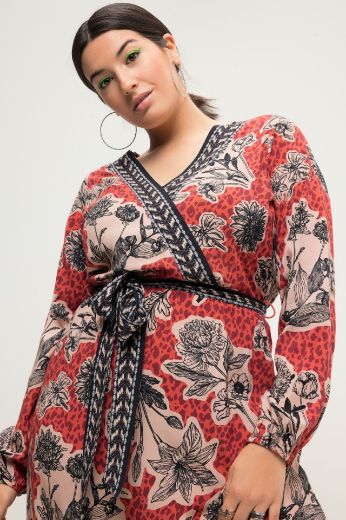 Plus size veliki brojevi Haljina Maxi dugih rukava A kroja za punije