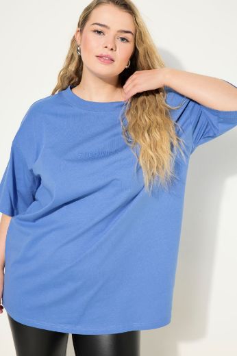 Plus size veliki brojevi Majica šireg kroja dužeg modela kratkih rukava za punije