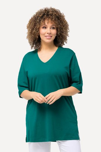 Plus size veliki brojevi Majica V izrez Basic za punije