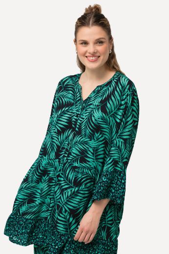 Plus size veliki brojevi Bluza s 3/4 rukavima na volane duži model za punije