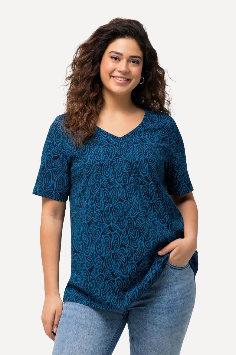 Plus size veliki brojevi Majica kratkih rukava A kroja V izreza za punije