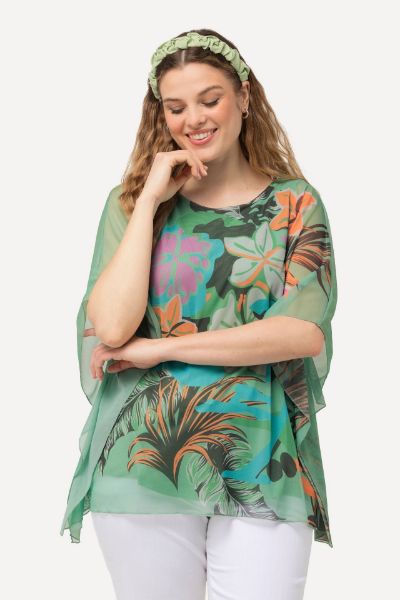 Veliki brojevi Bluza s cvijetnim uzorkom moda za punije