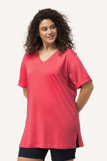 Plus size veliki brojevi Majica V izrez Basic za punije