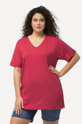 Plus size veliki brojevi Majica V izrez Basic za punije