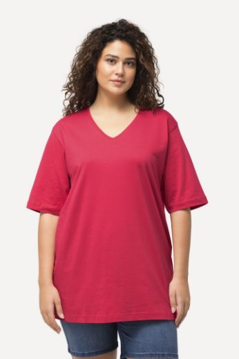 Plus size veliki brojevi Majica V izrez Basic za punije