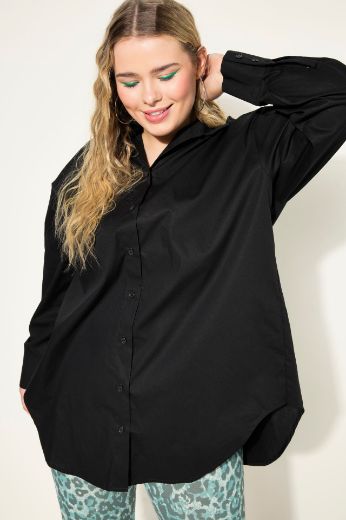 Plus size veliki brojevi Bluza dugih rukava s gumbićima za punije