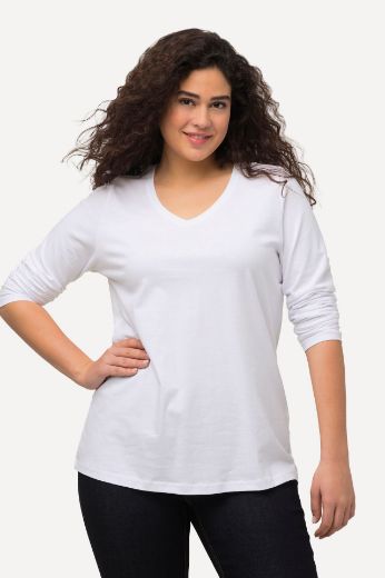 Plus size veliki brojevi Majica dugih rukava V ovratnika za punije