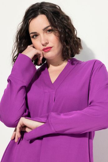 Plus size veliki brojevi Bluza dugih rukava V izreza za punije