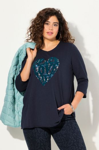 Plus size veliki brojevi Majica 3/4 rukavi A kroja motiv srca za punije