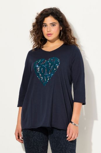 Plus size veliki brojevi Majica 3/4 rukavi A kroja motiv srca za punije