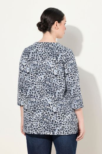 Plus size veliki brojevi Majica s 3/4 rukavima leopard print za punije