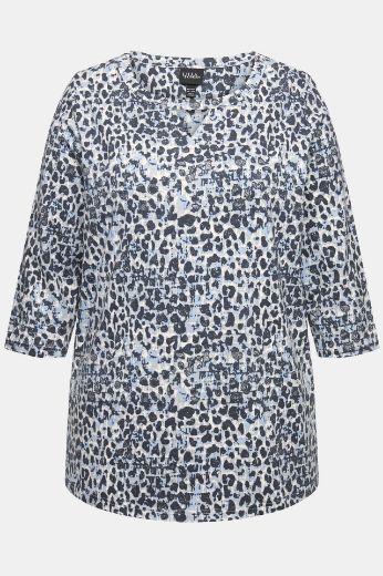 Plus size veliki brojevi Majica s 3/4 rukavima leopard print za punije