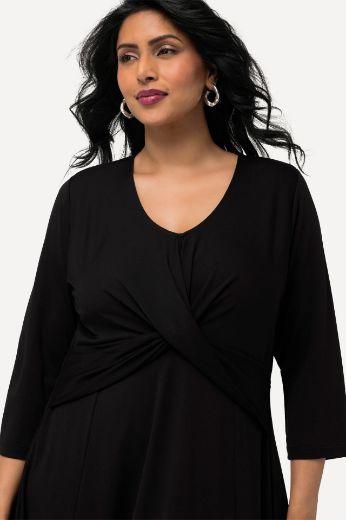 Plus size veliki brojevi Haljina elegantna 3/4 rukavi s preklopom za punije