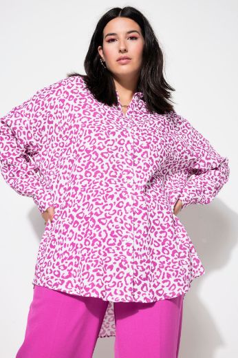 Plus size veliki brojevi Bluza  dugih rukava s leopard printom za punije