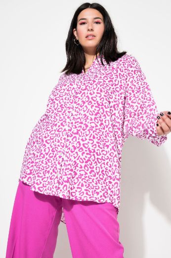 Plus size veliki brojevi Bluza  dugih rukava s leopard printom za punije