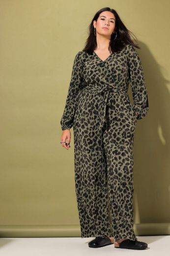 Plus size veliki brojevi Kombinezon s leopard printom za punije