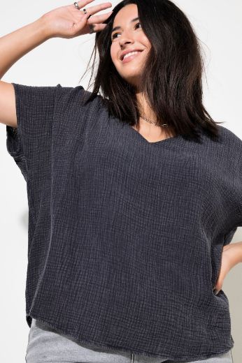 Plus size veliki brojevi Bluza kratkih rukava V izreza za punije