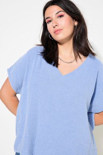 Plus size veliki brojevi Bluza kratkih rukava V izreza za punije