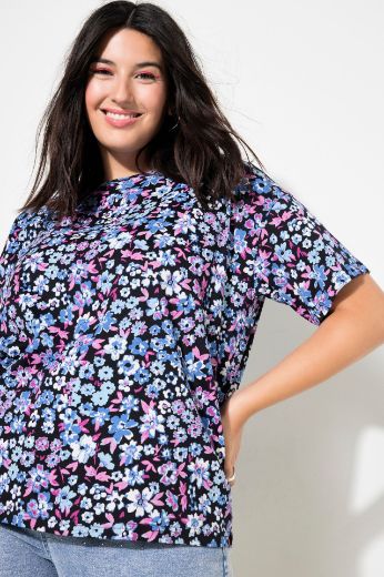 Plus size veliki brojevi Majica kratkih rukava s cvjetnim printom za punije