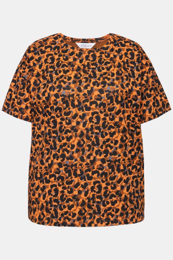 Plus size veliki brojevi Majica kratkih rukava s leopard printom za punije