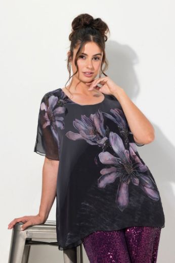 Plus size veliki brojevi Bluza elegantna dvoslojna s cvjetnim printom za punije