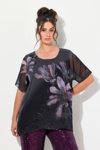 Plus size veliki brojevi Bluza elegantna dvoslojna s cvjetnim printom za punije