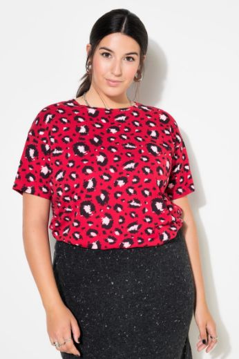 Plus size veliki brojevi Majica kratkih rukava s printom leoparda za punije