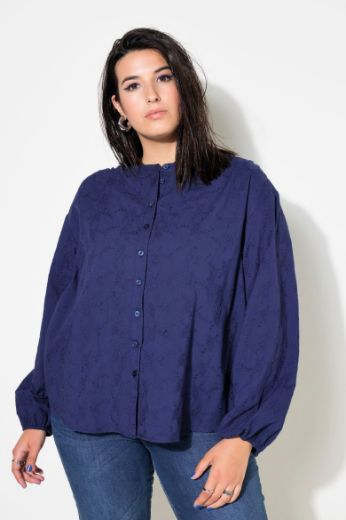 Plus size veliki brojevi Bluza dugih rukava bez kragne za punije