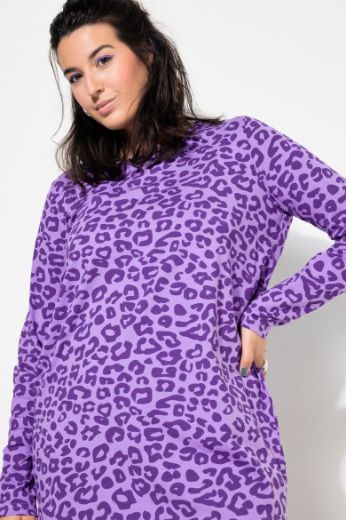 Plus size veliki brojevi Majica dugih rukava s leopard printom za punije