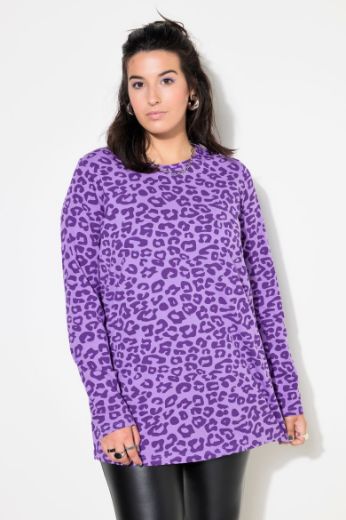 Plus size veliki brojevi Majica dugih rukava s leopard printom za punije