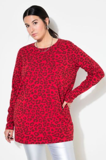 Plus size veliki brojevi Majica dugih rukava s leopard printom za punije