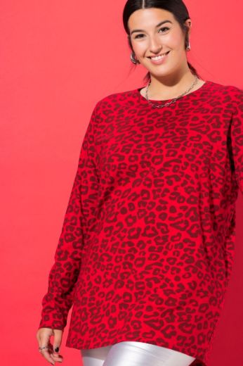 Plus size veliki brojevi Majica dugih rukava s leopard printom za punije