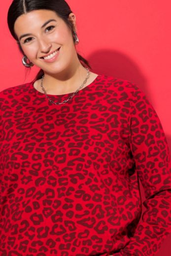 Plus size veliki brojevi Majica dugih rukava s leopard printom za punije