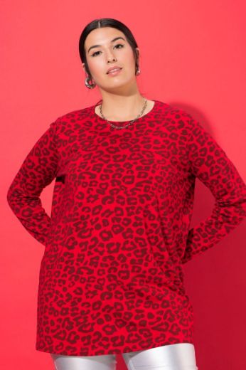 Plus size veliki brojevi Majica dugih rukava s leopard printom za punije