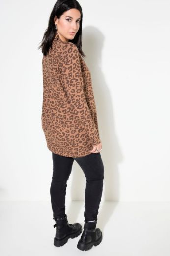 Plus size veliki brojevi Majica dugih rukava s leopard printom za punije