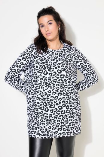 Plus size veliki brojevi Majica dugih rukava s leopard printom za punije