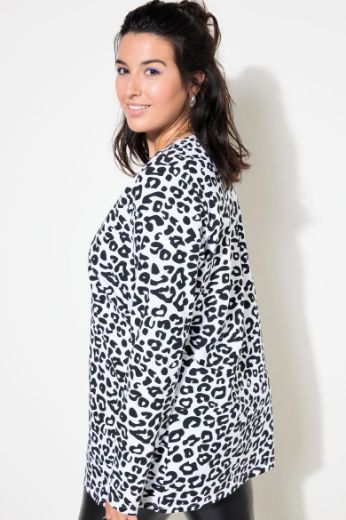 Plus size veliki brojevi Majica dugih rukava s leopard printom za punije