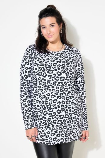 Plus size veliki brojevi Majica dugih rukava s leopard printom za punije