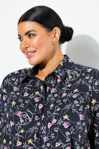 Plus size veliki brojevi Bluza s gumbićima duži kroj za punije