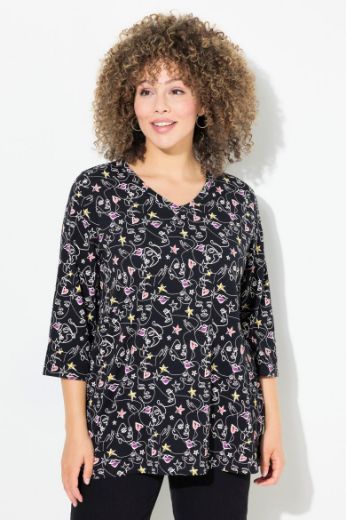 Plus size veliki brojevi Bluza 3/4 rukava A kroja za punije