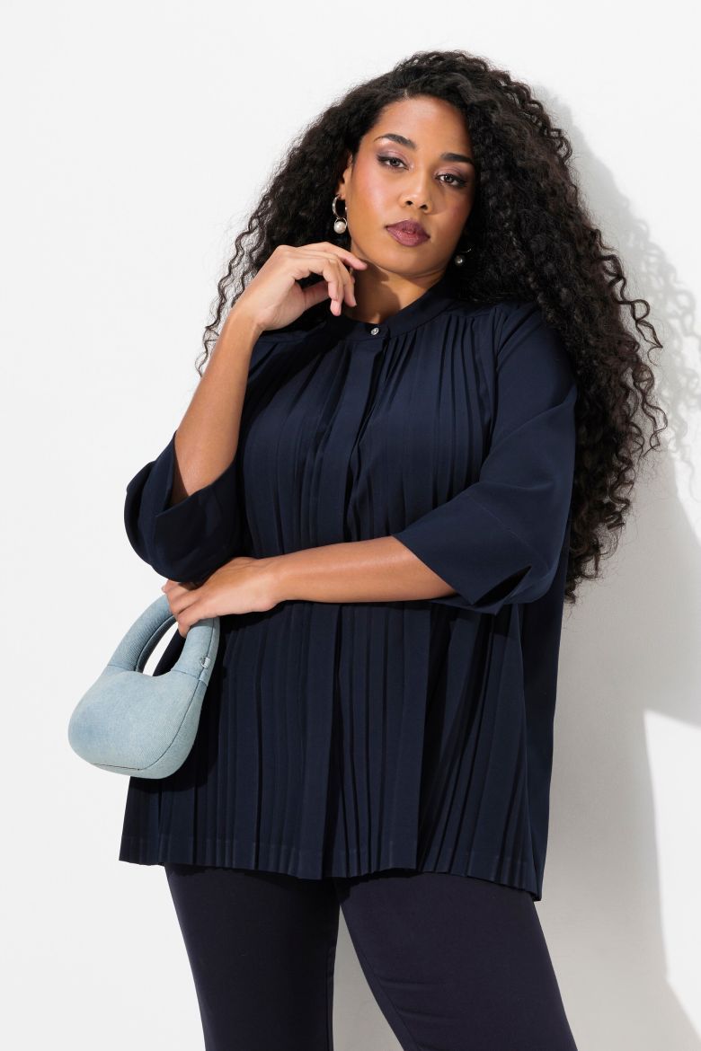 Plus size veliki brojevi Bluza 3/4 rukava plisirana za punije