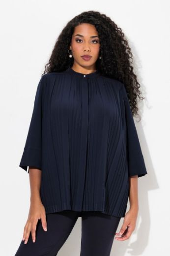 Plus size veliki brojevi Bluza 3/4 rukava plisirana za punije