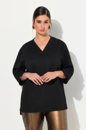 Plus size veliki brojevi Majica 3/4 rukava s metalnim nitima za punije