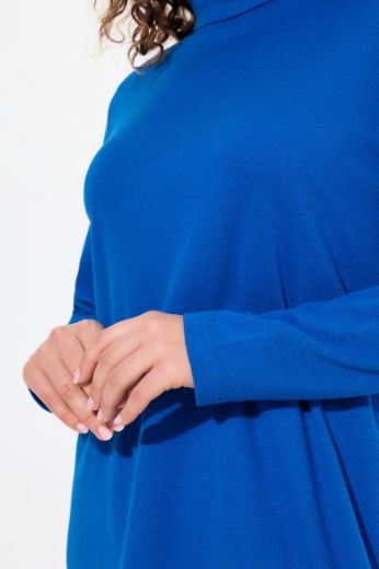 Plus size veliki brojevi Majica dugih rukava povišenog ovratnika za punije