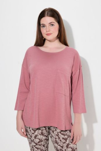 Plus size veliki brojevi Majica s 3/4 rukavima od eko pamuka za punije