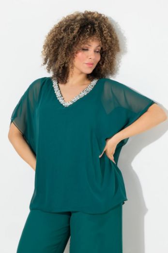 Plus size veliki brojevi Bluza elegantna s dekorativnim ovratnikom za punije