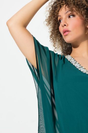 Plus size veliki brojevi Bluza elegantna s dekorativnim ovratnikom za punije